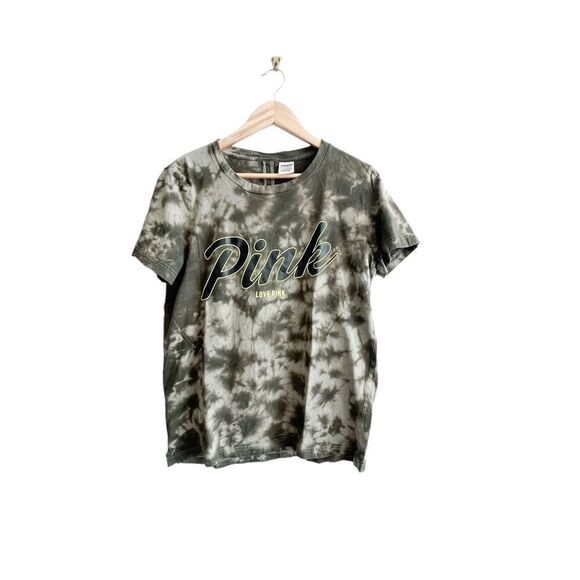 Pink VICTORIA'S SECRET Retro Tie Dye T-shirt Women's S Open Back Cotton - Picture 1 of 9